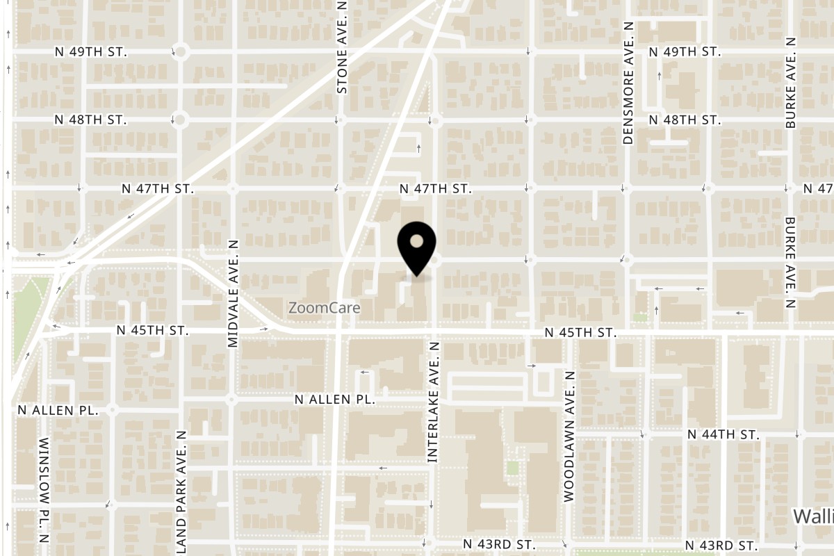 Map showing the location of Olympia Pizza & Spaghetti House II on 4501 Interlake Ave N in Seattle